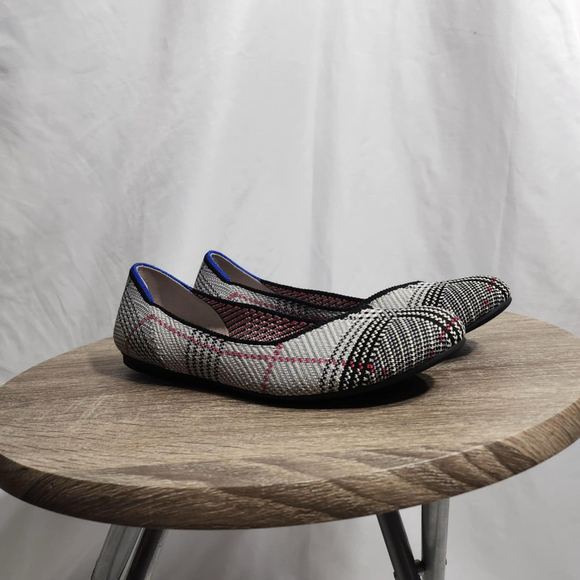 Rothy’s Shoes - Rothy's The Flat Women's Size US 6 Gray Glen Plaid Slip On Ballet Shoes Casual
